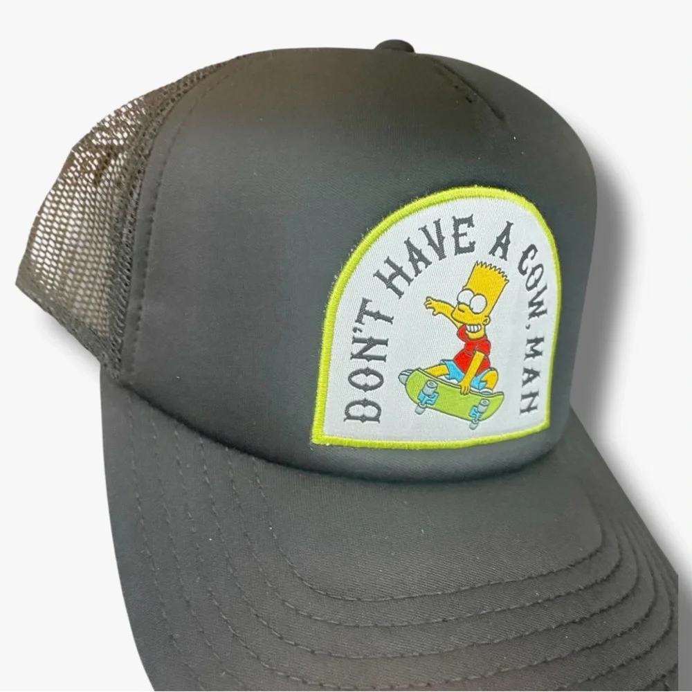 Bart Simpson Black Trucker Hat NWT Men’s 90’s Nostalgia Throwback - Picture 1 of 4